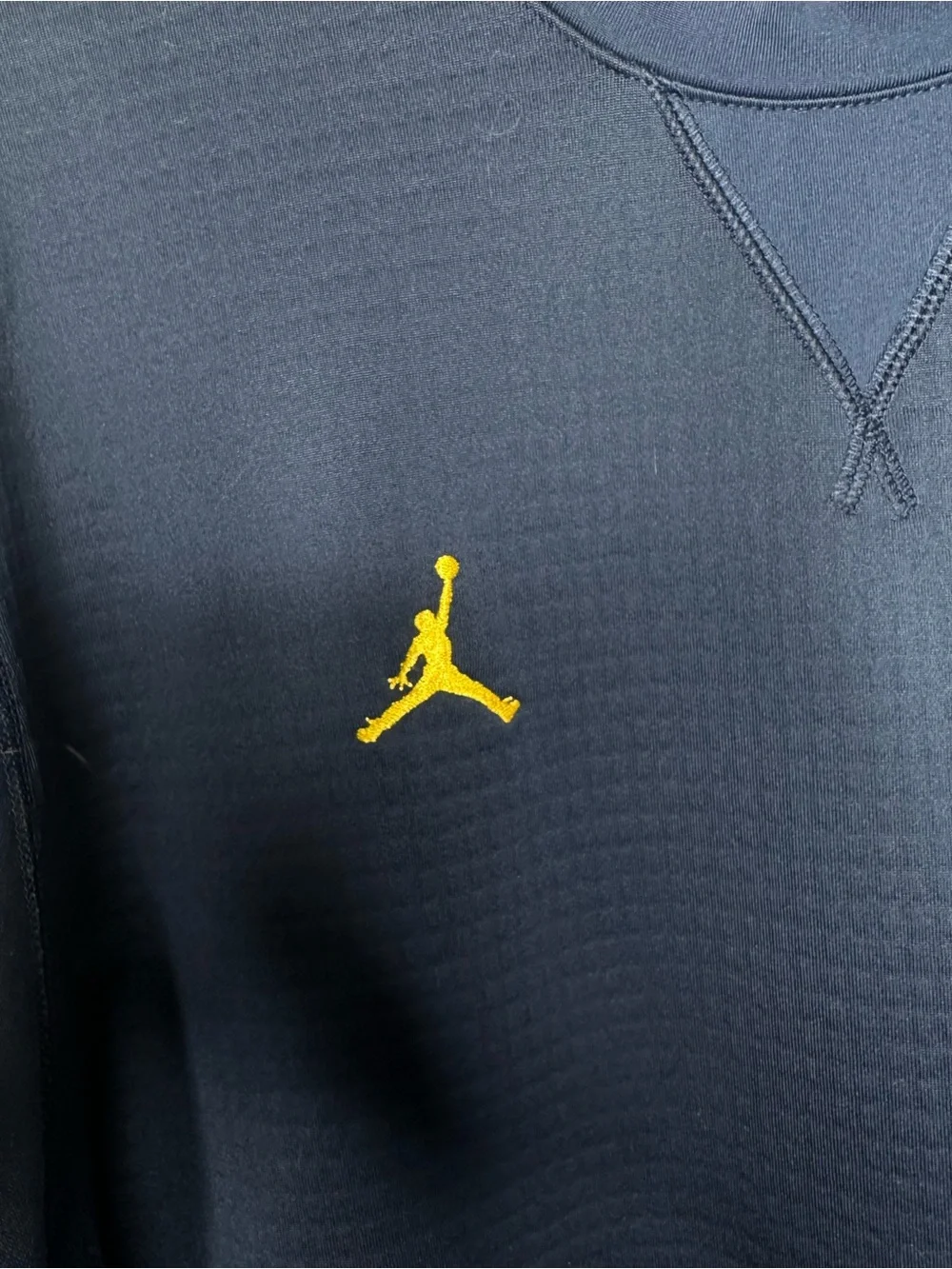 Nike Jordan x Michigan Wolverines Team Issued Long Sleeve Performance Shirt Nav